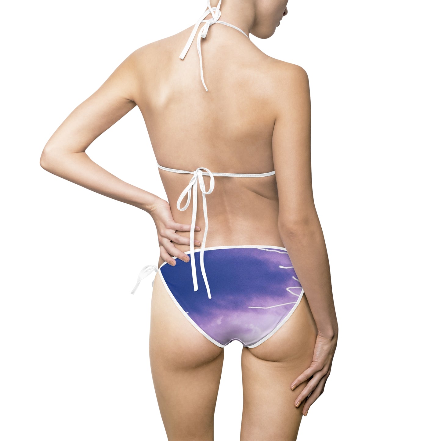 Purple Lightning Sky Bikini — Women's Tie-Side Triangle Swimsuit